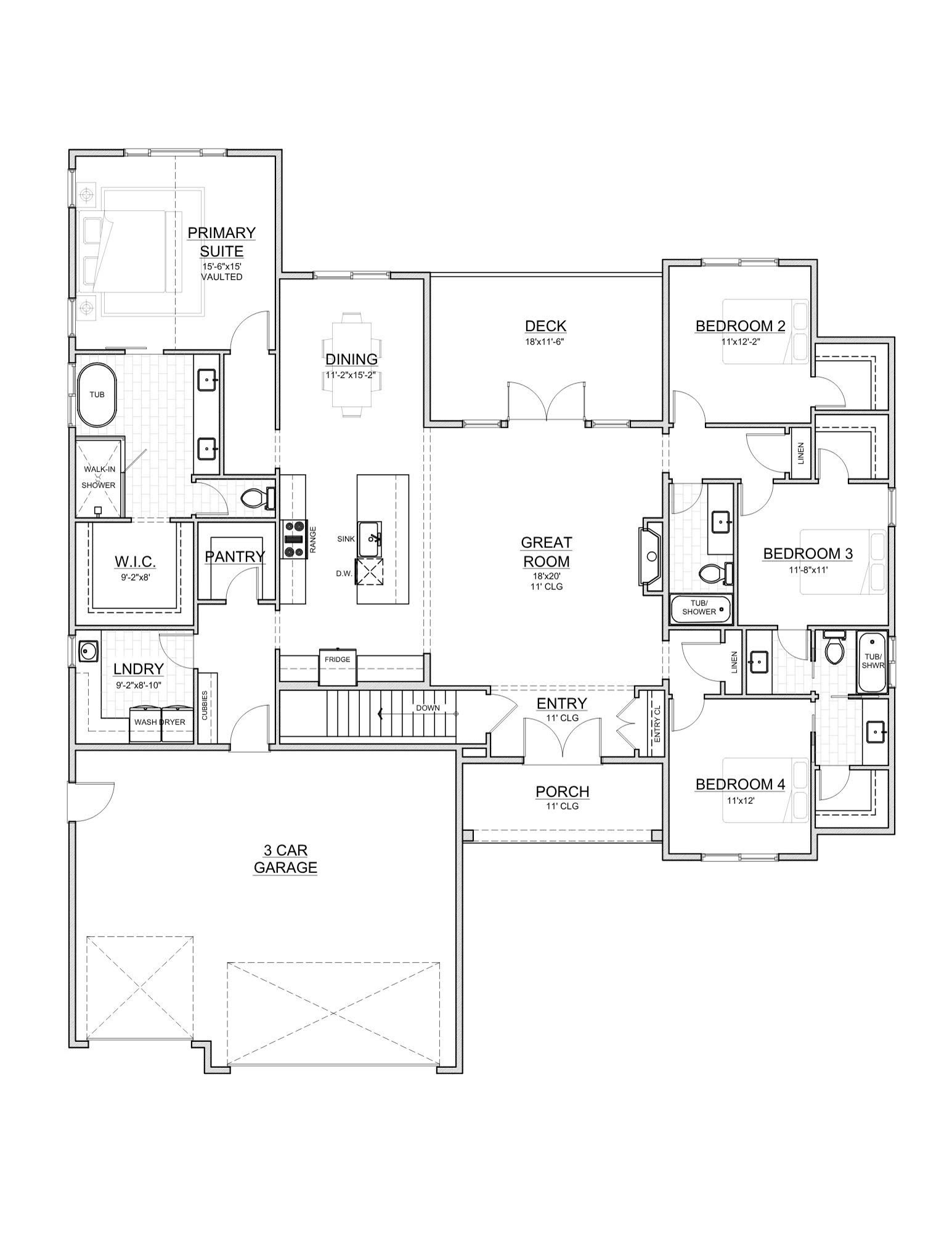 Architectural floor-plan drawing on a drafting table